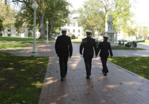 cadets walking around naval academy