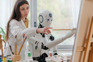 human teaching robot painter