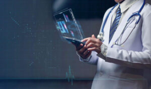 doctor using tablet with ai