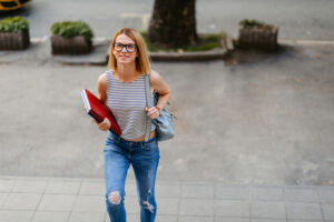 heading into class