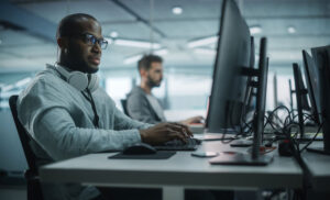 programmers at computer