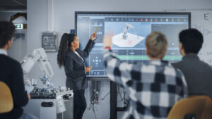 raised hand in robotics class