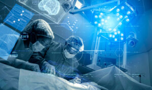 robotic surgery machine in use by doctors