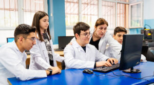 students learning programming