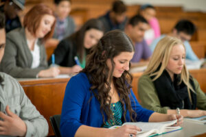 university students in class