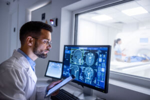 examining x-rays