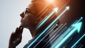 woman rising arrows