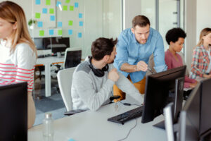 software developers in their office