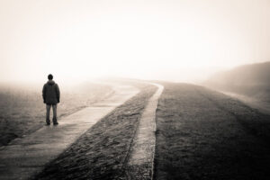 man on a path