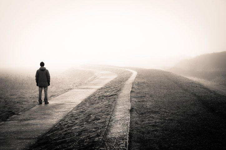 man on a path
