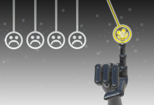 happiness being selected by robot hand