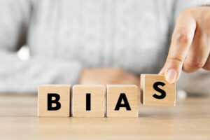 bias on wooden blocks